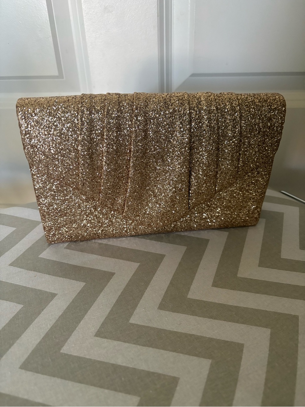 Gold Glitter Evening Clutch Handbag